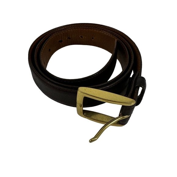 Allen Edmonds Brown Belt Brass Buckle Size 95|38 - Picture 1 of 16